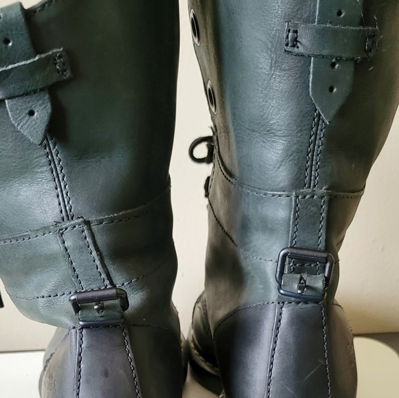 Dr Martens Green And Navy Blue. Leather Boots Woman's 10 or Men's 8.5 - Picture 5 of 13